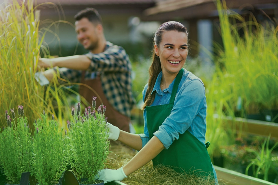 AI-powered garden center store brand name generator interface showing creative horticultural branding process