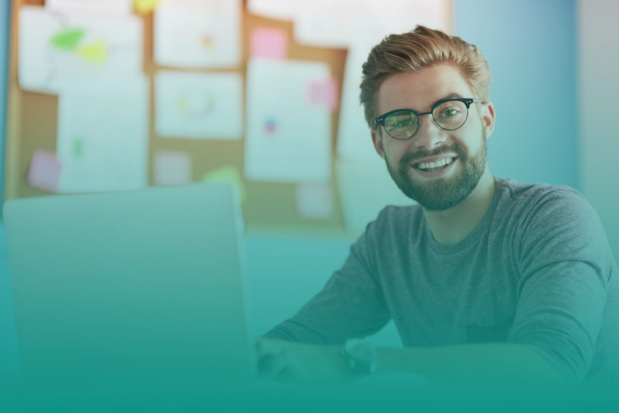 Professional community forum workspace with digital discussion elements