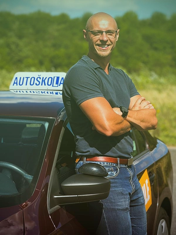 Professional driving school branding workspace with educational elements