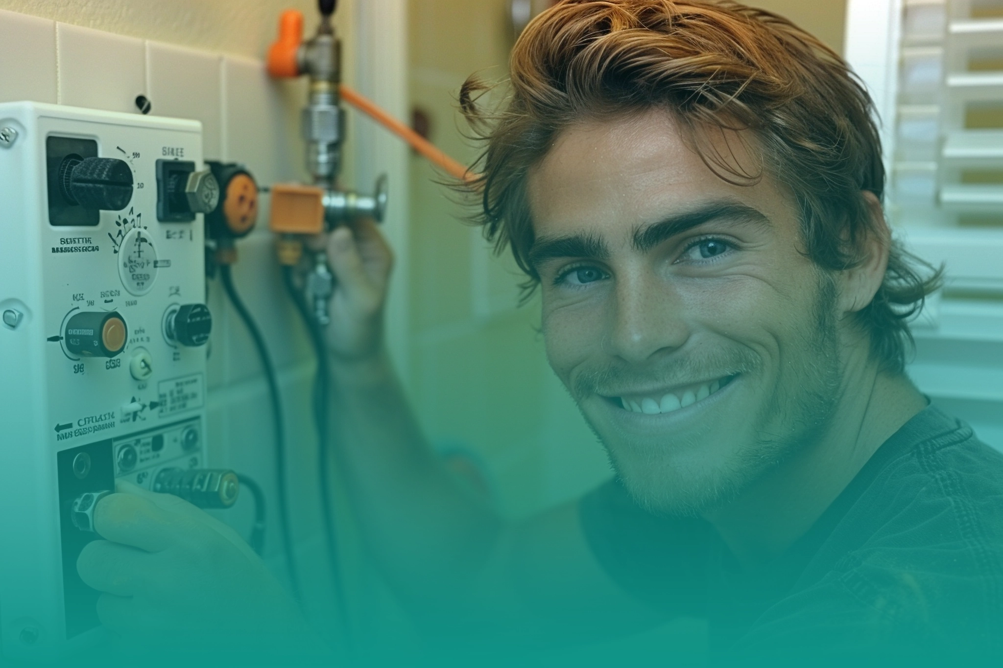 Professional electrical service workspace with electrical tools and modern equipment