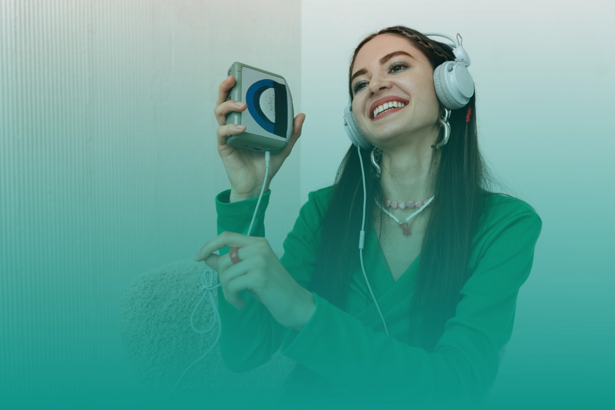 Professional music production studio workspace with audio equipment and branding elements
