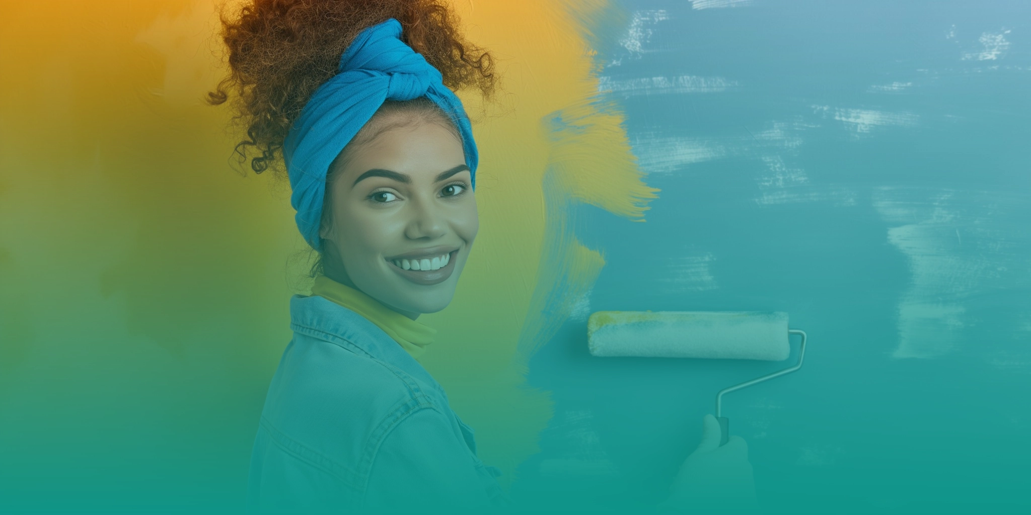 Professional painting service branding workspace with color swatches and design elements
